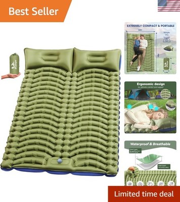 Ultralight Double Sleeping Pad with Built-in Pump & Pillow - Camping Comfort