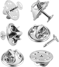 JANYUN 120 Pairs Butterfly Clutch Tie Tacks Pin Back Replacement with 8Mm Length