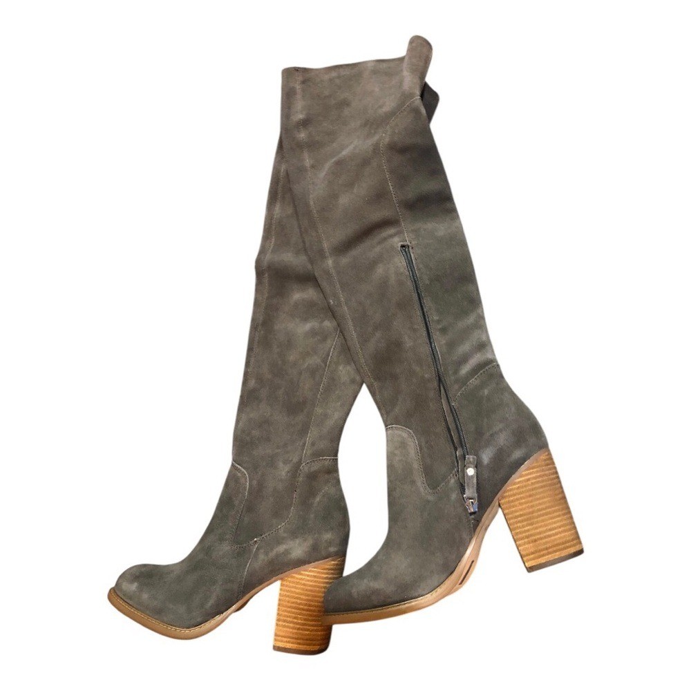 Kelsi Dagger Brooklyn Logan graphite Over the Knee thigh high boots size 10 new image 4