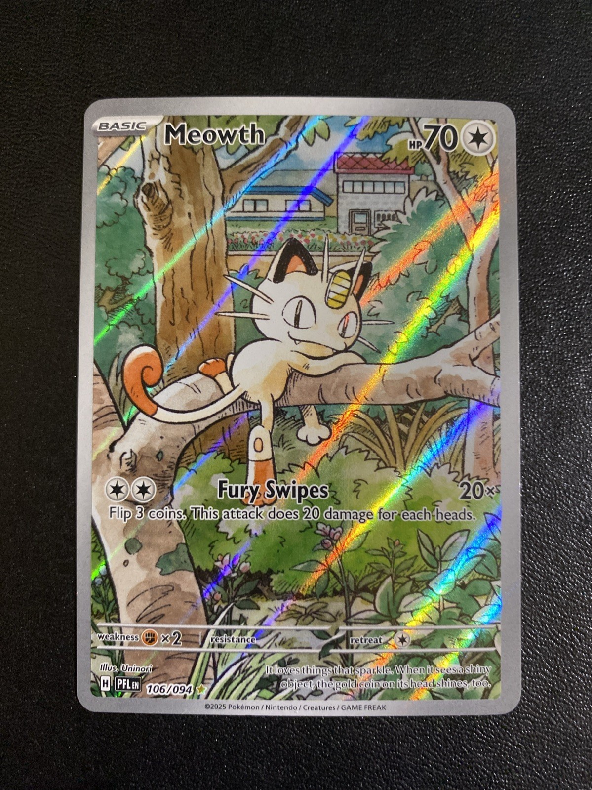 Meowth 106/094 Phantasmal Flames English Illustration Rare - NM