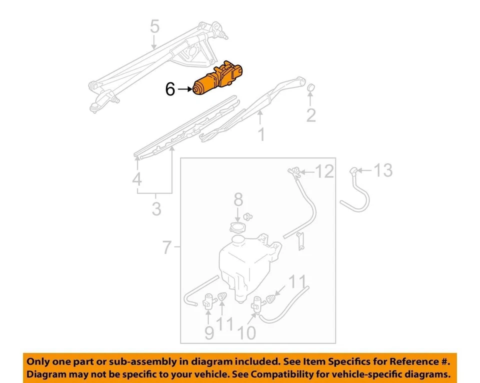 Subaru Baja 2005 motor limpiaparabrisas delantero fabricante de equipos originales 139 k millas - LKQ418515352 Foto 4 de 4