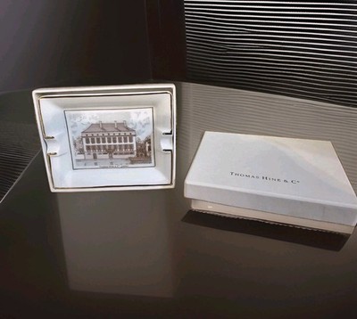 VINTAGE 1970s HINE COGNAC Artoria Limoges Porcelain Ashtray Dish 4.5'' W/BOX  NEW