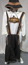 Lederhosen Men's medium German Oktoberfest Halloween costume incharacter w/hat