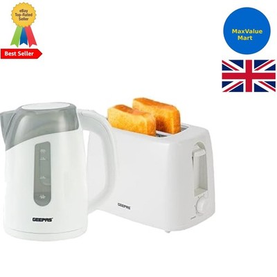 Stilvoller 2 Scheiben Toaster mit 6 Bräunungssteuerung & 1,7L Wasserkocher Set