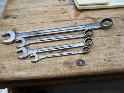 #ad 4 x hilka metric combination spanners 16quot; long 32mm 22mm . 20mm 16mm GBP 16.50