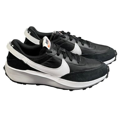 NEW Nike Waffle Debut Mens 8 Black White Lace Up Retro Sneakers DH9522 001