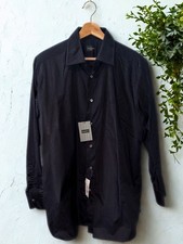 Ermenegildo Zegna Su Misura Dress Shirt Mens 16x34 Black Regular Fit NWT