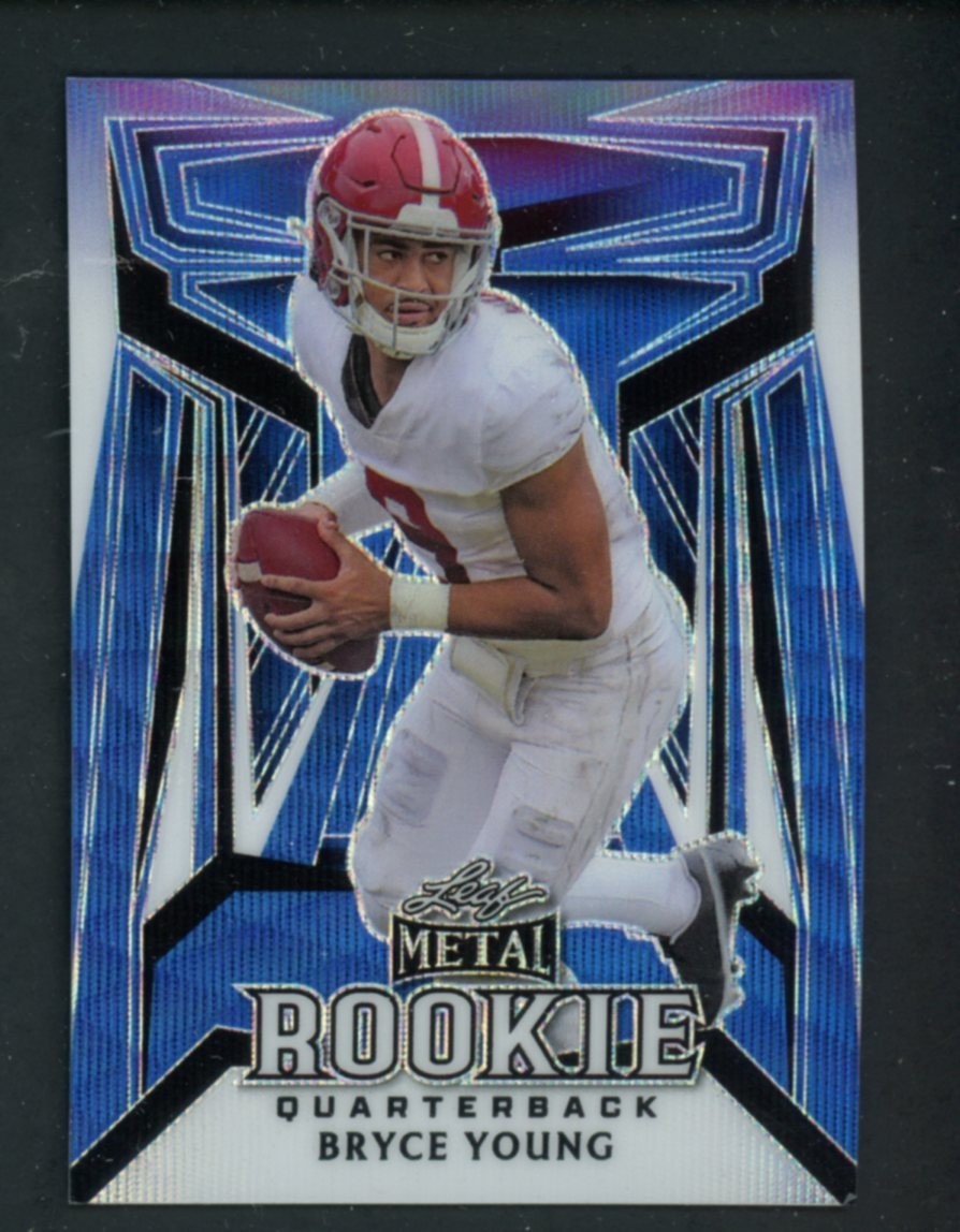 Bryce Young Leaf Metal Rookie Quarterback #RQ2 Blue Crystal