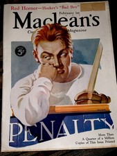 1935 RED HORNER NHL HOCKEY MACLEAN’S MAGAZINE PHOTO TORONTO MAPLE LEAFS AHL OHL