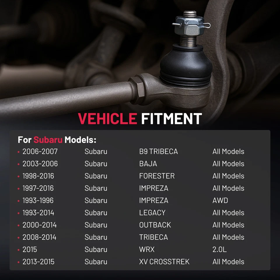4x Front Outer Tie Rod End+Ball Joint Left & Right For Subaru Legacy Impreza - Изображение 2 из 4