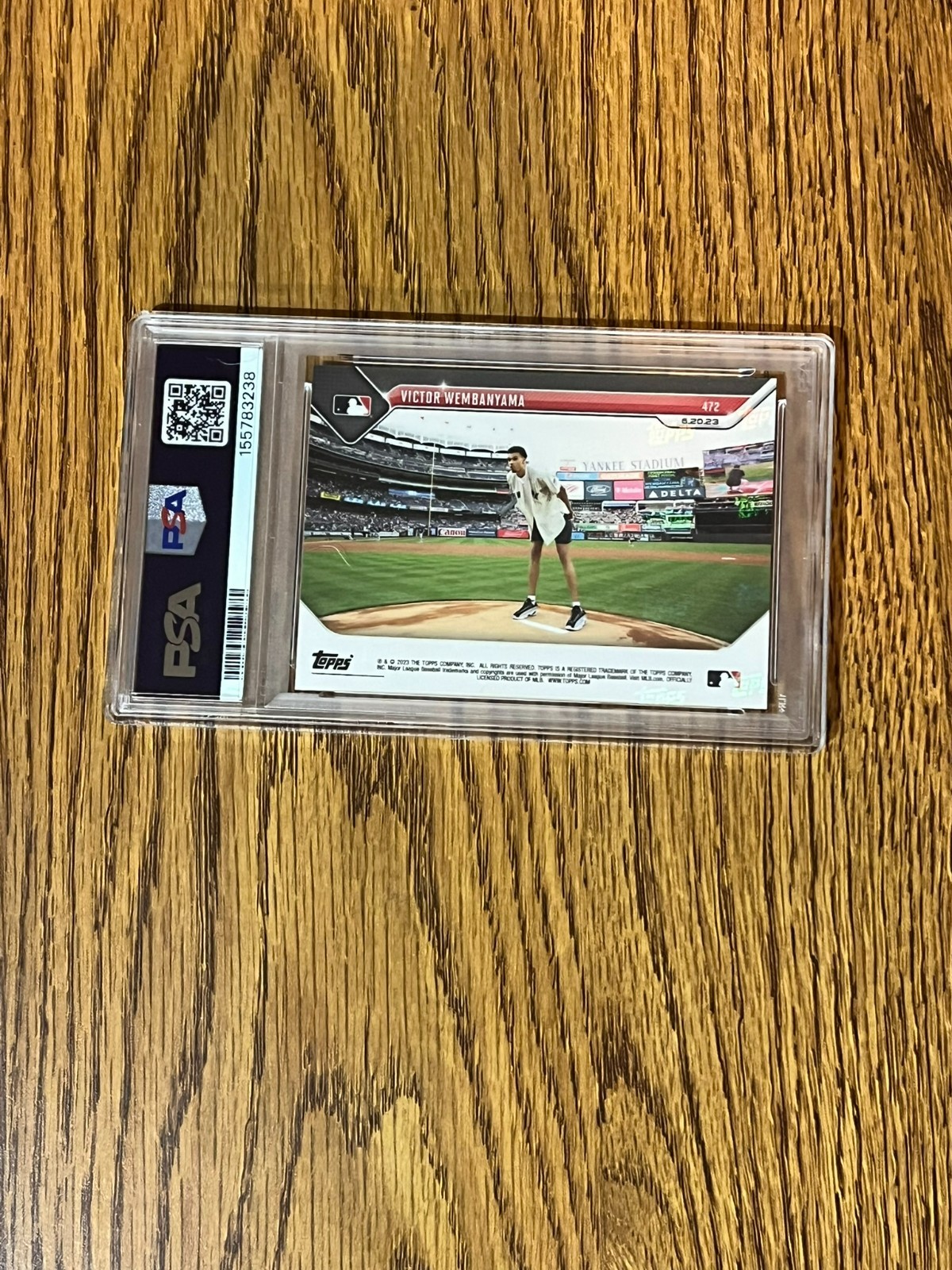 2023 Topps Now #472 Victor Wembanyama PSA 9 view 2