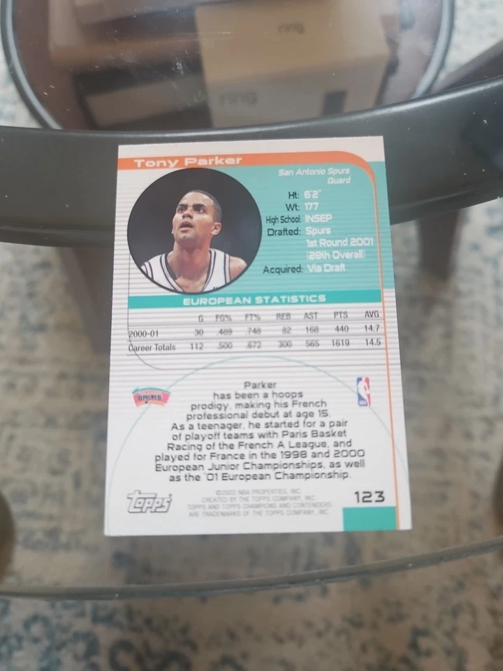 2001-02 Topps Champions and Contenders (TCC) - Tony Parker #123 (RC) - Image 4 of 4