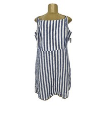 NEW Old Navy Plus Size 2X Women Fit and Flare Linen-Blend Striped Mini Dress J01