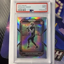 Desmond Ridder 2022 Panini Prizm Rookie Variation Silver Prizm #302 PSA 9