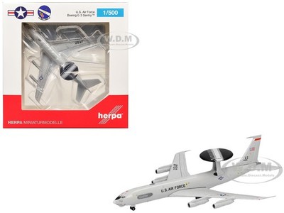 BOEING E-3 SENTRY AIRCRAFT ''KADENA AIR BASE'' USAF 1/500 MODEL BY HERPA HE538916