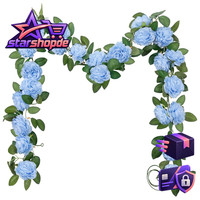 KüNstliche Blumengirlande 3 StüCk 6M Blau Seidenblumen Deko FüR Hochzeit Garten