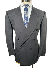HART SCHAFFNER MARX Mens Gray Graph-Check Wool Suit Sport Coat Blazer Jacket 41R
