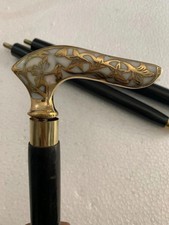 Vintage Style Brass Designer Handle Wooden Walking Cane Antique Nautical Stick