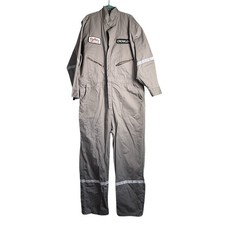 Red Kap Gray Zip-Front Cotton Coveralls Industrial Work Uniform CC18 54 REG