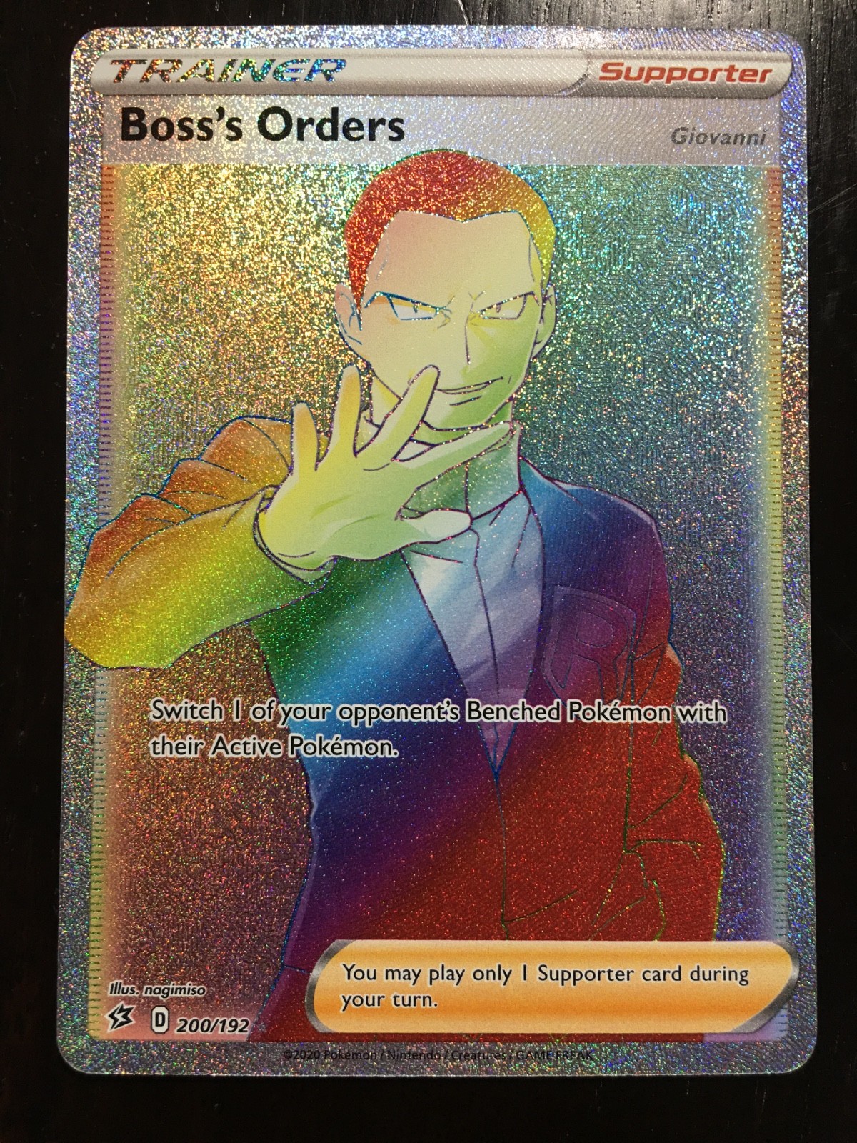 Boss's Orders Rebel Clash 200/192 Rainbow Holo Near Mint