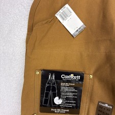 Carhartt Traditional Duck Bibs Overalls Quilt Lined 42x30 R02 BRN Brown NOS NWT
