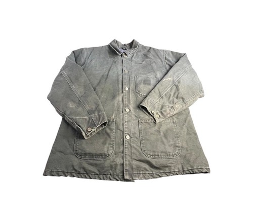 Vintage Carhartt Distressed Moss Green Chore Barn Coat Blanket Lined Men’s Large