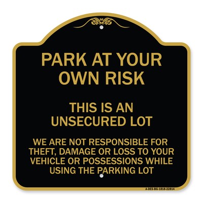 This Is an Unsecured Lot - We Are Not Responsible for Theft Damage or Loss to Yo