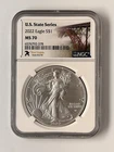 U.S. State Series West Virginia 2022 American Silver Eagle NGC MS70