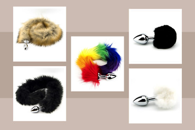 Furry Fantasy Schwanz Plug Paare Tier Rollenspiel Kunstfell Anal Stopper