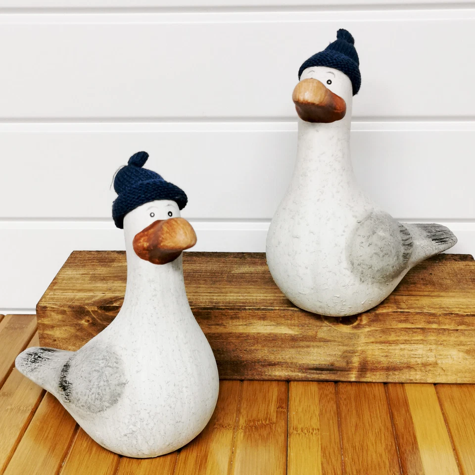Möwe mit Strickmütze Dekofigur Hinnerk Keramik Maritim Vogel Meer Küste Strand - Bild 2 von 4