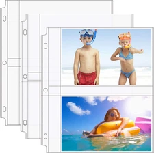 30 Pack Photo Sleeves for 3 Ring Binder 5X7, 120 Photos, Archival Photo Pages Ph