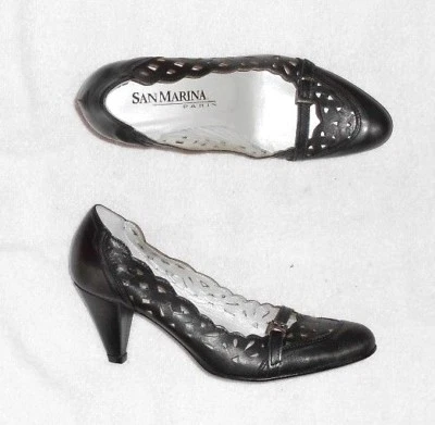 SAN MARINA escarpins cuir gris plomb P 36 "Neufs" - Photo 1/4
