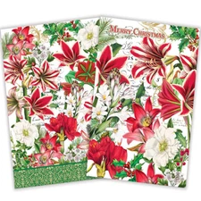 Michel Design Works Merry Christmas Amaryllis Set of 2 Cotton Kitchen Towels