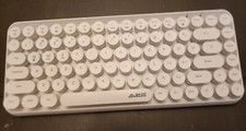 Ajazz 308i Bluetooth Wireless Keyboard 84 Keys Round Keycaps for Laptop WHITE