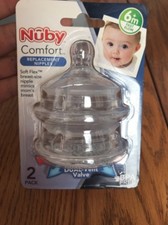 NUBY Comfort Replacement Nipples Advanced DUAL- Vent Valve 6 m Ships N 24h