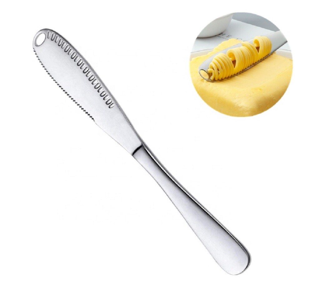 3in1 Stainless Steel Butter Knife Spreader, Curler, Cutter Kitchen