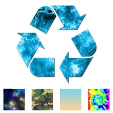 Recycling Symbol Recycle - Decal Sticker - Multiple Patterns  Sizes - ebn567