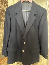 VTG 70s Lanvin Gold Logo Buttons Navy World best virgin wool Blazer/Jacket