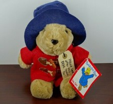 Paddington Bear Vintage 10" Plush Red Toggle Button Coat Blue Hat Sears 1993