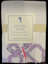 Pottery Barn Kids Victoria Sham Standard White Purple Butterfly New