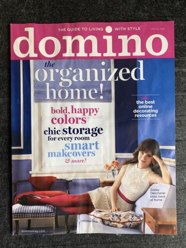 Domino Magazine : February 2009 : Zooey Deschanel : with stickers : VGC - Afbeelding 1 van 4
