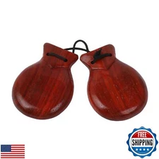 1 Pair of Rosewood Castanets Professional Portable Castanet Clapper Suitable 