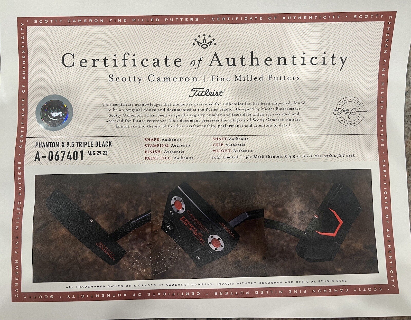 A067401, the certificate in the eBay listing's photos