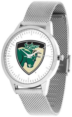 South Florida USF Bulls Watch Silver Mesh Statement Wristwatch