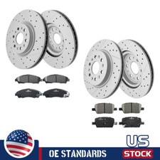 For Buick Enclave Cadillac XT5 18 - 20 Front Rear Disc Rotors Ceramic Brake Pads
