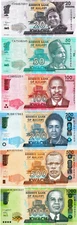 Malawi Set 20, 50, 100, 200, 500, 1000 Kwacha, 6 Note Set, Uncirculated