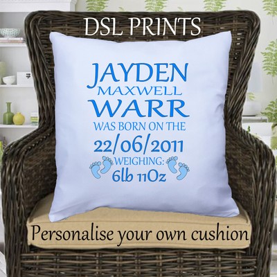 baby cushion personalised