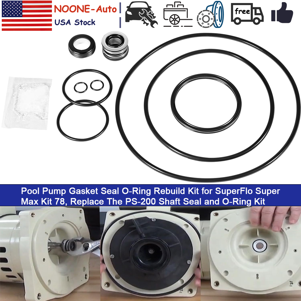 Pool Pump Gasket Seal O-Ring Rebuild Kit For Pentair SuperFlo SuperMax Kit 78.