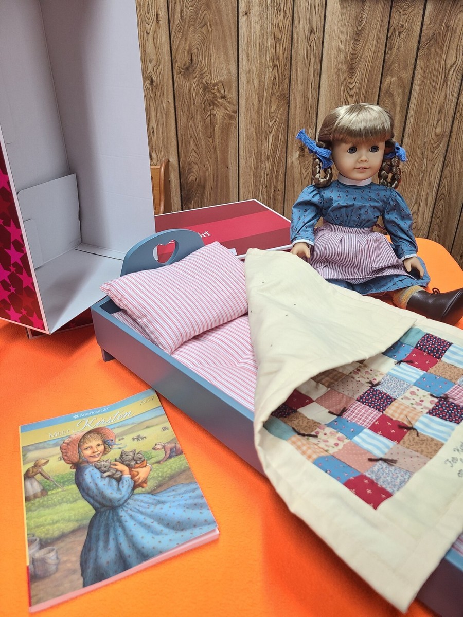 American Girl Doll Kirsten, Bed, Mattress, Pillow, Quilt Book