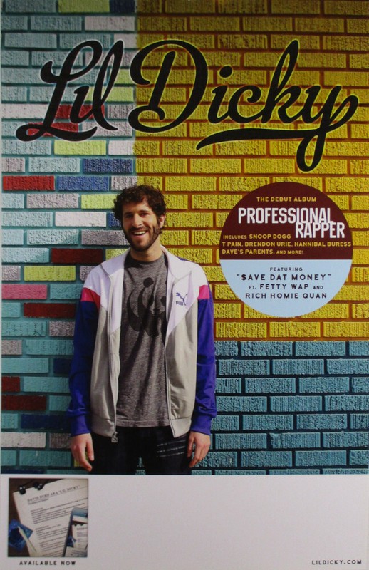 LIL DICKY Professional Rapper 2015 Album & Tour Poster 11 x 17 + FREE GIFT